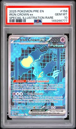 2025 POKEMON PRE EN-PRISMATIC EVOLUTIONS #158 IRON CROWN EX PSA 10 - Image 1