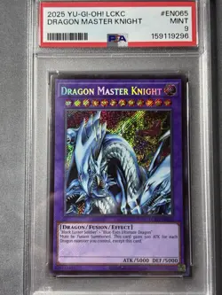 Yugioh! Dragon Master Knight PSA 9 Secret Rare LCKC-EN065 - Image 1