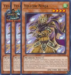 Yugioh! 3x Yellow Ninja MP25-EN449 Common 1st Ed NM - Image 1