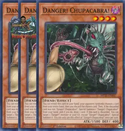 Yugioh! 3x Danger! Chupacabra! MP25-EN447 Common 1st Ed NM - Image 1