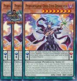 Yugioh! 3x Performapal Odd-Eyes Dissolver MP25-EN446 Common 1st Ed NM - Image 1