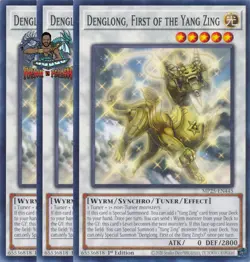 Yugioh! 3x Denglong, First of the Yang Zing MP25-EN445 Common 1st Ed NM - Image 1