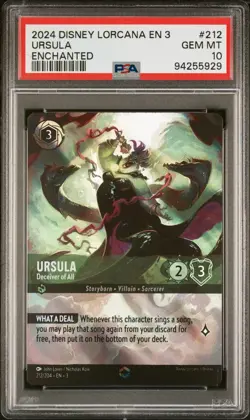 URSULA Disney Lorcana Enchanted Deceiver of All 212/204 PSA 10 - Image 1