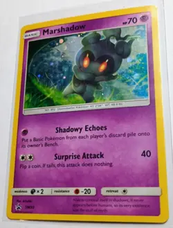 2018 Pokemon TCG Marshadow Sun & Moon Black Star Promo SM93 Holo Hologram Card - Image 1