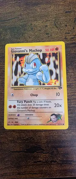 Giovanni's Machop 72/132 Common Gym Challenge Pokemon Lightly Played - Image 1