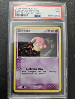 Pokemon PSA 7 EX FireRed LeafGreen Slowpoke Reverse Holo 80/112 NM Yuka Morii - Image 1