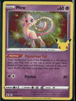 Mew 011/025 Holo Rare Celebrations Pokemon Holo Lightly Played - Image 2