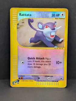 Rattata 128/165 Expedition Base Set Reverse Holo Rare Pokemon TCG Yuka Morii MP - Image 1
