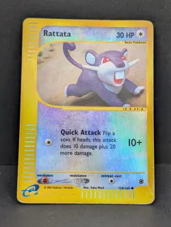 Rattata 128/165 Expedition Base Set Reverse Holo Rare Pokemon TCG Yuka Morii MP - Image 3