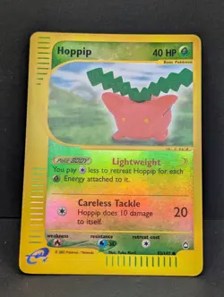 Hoppip 083/147 Aquapolis Reverse Holo Rare Pokemon TCG Yuka Morii MP+ - Image 3