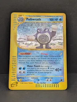 Poliwrath 024/165 Expedition Base Set Holo Rare Pokemon TCG Yuka Morii MP+ - Image 3