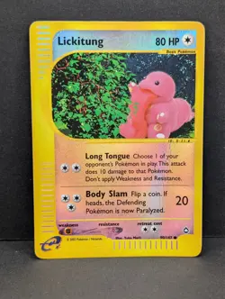 Lickitung 090/147 Aquapolis Reverse Holo Rare Vintage Pokemon TCG Yuka Morii HP - Image 1