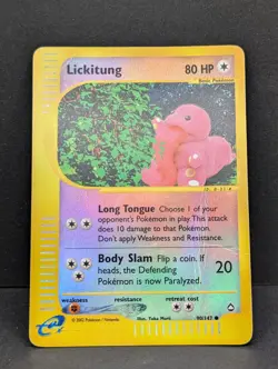 Lickitung 090/147 Aquapolis Reverse Holo Rare Vintage Pokemon TCG Yuka Morii HP - Image 3