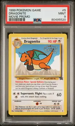 1999 Pokemon Game Movie #5 Dragonite Movie Promo PSA 9 - Image 1