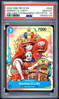 ONE PIECE EN MONKEY D.LUFFY #043 2ND ANNIVERSARY PSA 10 - Image 1
