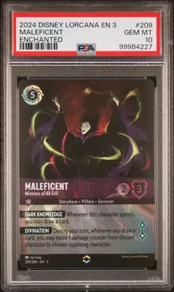 DISNEY LORCANA EN 3-INTO THE INKLANDS MALEFICENT - MISTRESS OF ALL EVIL PSA 10 - Image 1