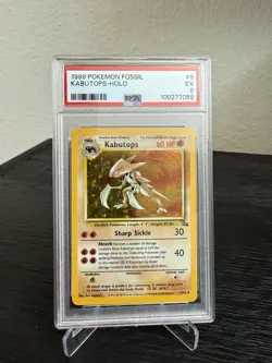 PSA 5 Kabutops - 1999 Fossil Holo #9 - Genuine Graded Pokemon Card - Image 1