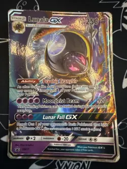 Lunala GX SM17 Sun & Moon Black Star Promo Holo Pokemon Card DMG - Image 1