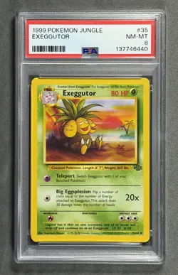 1999 Pokemon Jungle #35 EXEGGUTOR Stage 1 Uncommon Base Set Card 35/64 PSA 8 - Image 1
