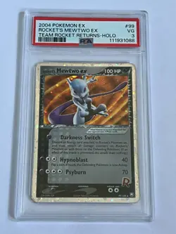 Rocket's Mewtwo ex 99/109 - Team Rocket Returns- PSA 3 English Pokemon Card 2004 - Image 1