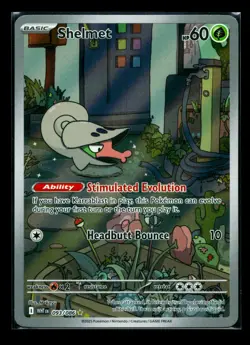 Shelmet 093/086 White Flare 2025 IR Holo Rare Pokemon Card TCG NM - Image 1