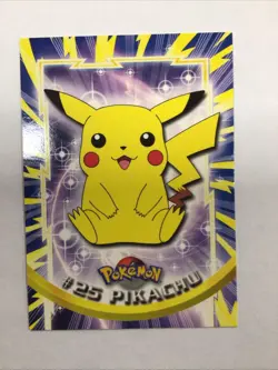 1999 Topps Pokemon TV Animation Series 1 Pikachu #25 - Non-Foil - Black Logo - Image 1