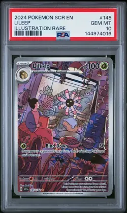 PSA 10 Gem Mint Pokemon Stellar Crown Lileep 145/142 Illustration Rare - Image 1