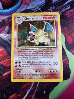 Charizard 4/102 Base Set Unlimited Holo - Pokemon Vintage Card - HP/DMG - Image 1