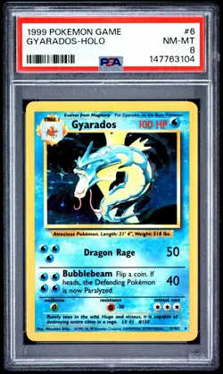 1999 Pokemon Unlimited 6 Gyarados Holo PSA 8 147763104 - Image 1