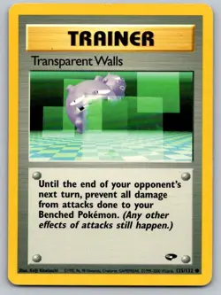 Transparent Walls 125/132 Common Gym Challenge Pokemon Unlimited Lightly Played - Image 1