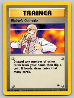 Blaine's Gamble 121/132 Common Gym Heroes Pokemon Unlimited Lightly Played - Image 1