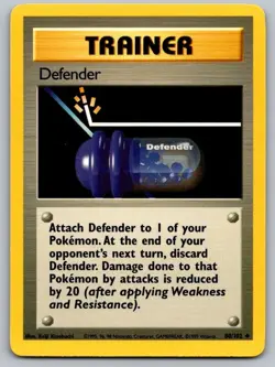 Defender 80/102 Uncommon Base Set Unlimited Pokemon Lightly Played - Image 1