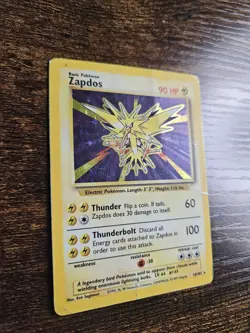 Pokemon TCG Zapdos Base Set Holo Rare 16/102 1999 HP - Image 2