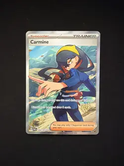 Pokemon TCG Twilight Masquerade Trainer Carmine Full Art 204/167 - Image 1