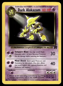 Dark Alakazam 18/82 Rare Team Rocket Pokemon Unlimited LP - Image 1