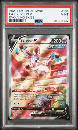 Pokemon SWSH Evolving Skies 2021 Sylveon v Full Art Alt Art PSA 9 MINT - Image 1