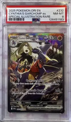 2025 POKEMON DRI SPECIAL ILLUSTRATION RARE #232 CYNTHIA'S GARCHOMP EX PSA 8 - Image 1