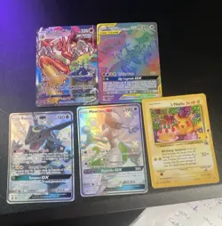 Pokemon TCG Hidden Fates Holo 4-Card Lot: Blaziken VMAX, Rayquaza GX - Image 1
