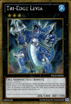 Tri-Edge Levia - Gold Secret Rare PGLD-EN026 - LP - YuGiOh - Image 1