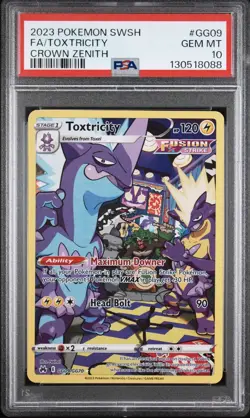 2023 Pokemon Crown Zenith Toxtricity GG09/GG70 Galarian Gallery PSA 10 GEM MT - Image 1