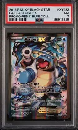 Pokemon Blastoise EX Red & Blue Coll. Black Star Full Art Promo XY122 PSA 7 - Image 1