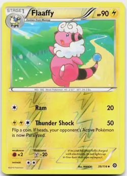 Flaaffy 39/114 Uncommon Steam Siege Pokemon Reverse Holo Near Mint - Image 1