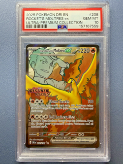 Pokemon Team Rockets Moltres EX 208 Destined Rivals Stamped Full Art PSA 10 - Image 1