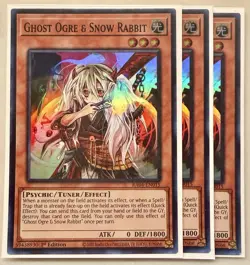 Yugioh! 3x Ghost Ogre & Snow Rabbit RA04-EN015 Super Rare 1st Ed NM - Image 1