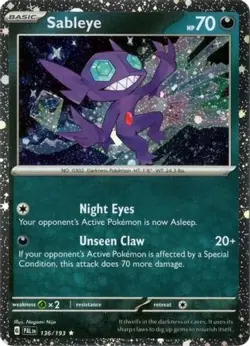 Sableye (Cosmos Holo) 136/193 Holo R Miscellaneous Cards & Products Pokemon NM/M - Image 4
