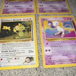 Wizards Pokemon TCG 4-Card Lot Mewtwo x2 Mew Giovanni's Meowth 1999 - Image 2