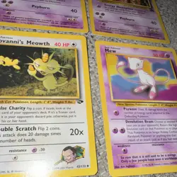 Wizards Pokemon TCG 4-Card Lot Mewtwo x2 Mew Giovanni's Meowth 1999 - Image 5