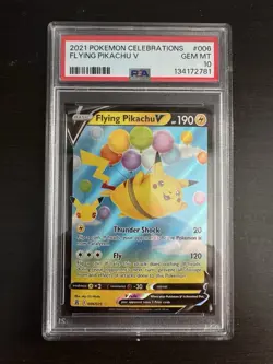 Pokemon TCG Celebrations #006 Flying Pikachu V PSA 10 Gem Mint - Image 1