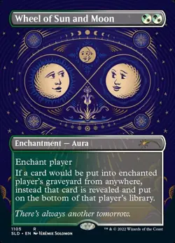 [1x] Wheel of Sun and Moon (1105) - Foil - Borderless Near Mint, English Secret - Image 1
