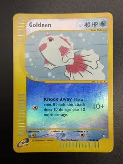 2002 GOLDEEN Pokemon Card #78 78/147 Aquapolis E-Series Reverse Holo Common MP - Image 3